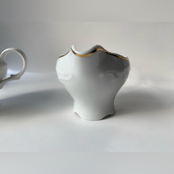 Vintage Manuet Poland - Vienna Rose Sugar Bowl & Creamer - Picture 7 of 11